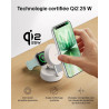 Belkin ultracharge chargeur magsafe 2-en-1, socle de recharge qi2.2 25 w aimanté et pliable pour iphone 17, apple watch series 1