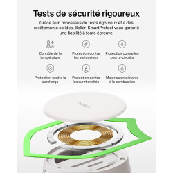 Belkin ultracharge chargeur magsafe 2-en-1, socle de recharge qi2.2 25 w aimanté et pliable pour iphone 17, apple watch series 1