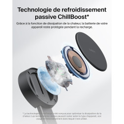 Belkin UltraCharge Chargeur MagSafe 2-en-1, Socle De Recharge Qi2.2 25 W Aimanté Et Pliable pour iPhone 17, Apple Watch Series 1