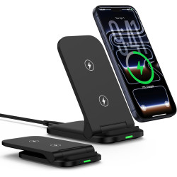 Station de Charge Samsung Chargeur Induction pour Samsung Galaxy S26 Ultra/S25 FE/S24/S23/S22/S21, 15W Pliable Chargeur sans Fil