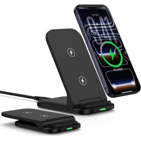 Station de Charge Samsung Chargeur Induction pour Samsung Galaxy S26 Ultra/S25 FE/S24/S23/S22/S21, 15W Pliable Chargeur sans Fil
