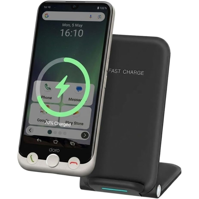 acce2s Support Chargeur sans Fil pour Doro Aurora A30 A10 A20 15W Double Zone Visio