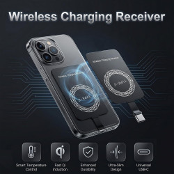 2 Pièces Récepteur Charge sans Fil USB C, Ultra Fin 1mm Adaptateur Induction 5V/1A, Module Chargeur sans Fil Type C Compatible a