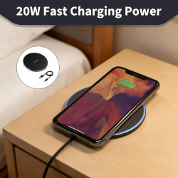 Chargeur sans Fil Rapide 20 W, Chargeur Induction pour iPhone 11/12/13/14/15/Samsung Galaxy S23/S22/S21/S20/S10, Pad de Charge C
