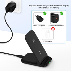 Chargeur sans Fil Papide 15W Pliable pour Samsung Galaxy S26/S25/S24/S23/S22/S21, Support de Charge Wireless Chargerà Double Bob