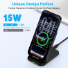 Chargeur sans Fil Papide 15W Pliable pour Samsung Galaxy S26/S25/S24/S23/S22/S21, Support de Charge Wireless Chargerà Double Bob