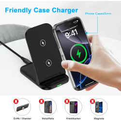 Chargeur sans Fil Papide 15W Pliable pour Samsung Galaxy S26/S25/S24/S23/S22/S21, Support de Charge Wireless Chargerà Double Bob