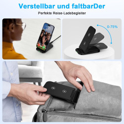 Chargeur sans Fil Papide 15W Pliable pour Samsung Galaxy S26/S25/S24/S23/S22/S21, Support de Charge Wireless Chargerà Double Bob