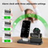 Chargeur sans Fil 5-en-1 avec réveil, Station de Charge sans Fil avec veilleuse Compatible avec iPhone 17 16 15 14 13 12 Pro Max