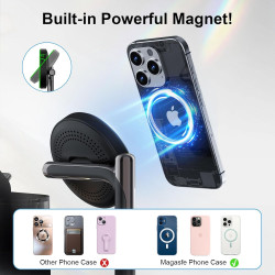 Chargeur sans Fil 5-en-1 avec réveil, Station de Charge sans Fil avec veilleuse pour iPhone 17 16 15 14 13 12 Pro Max, Apple Wat