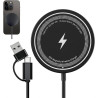 Chargeur Magnétique 15W, Chargeur à Induction sans Fil Rapide pour iPhone 17/16/15/14/13/12 Séries, Wireless Charger pour AirPod