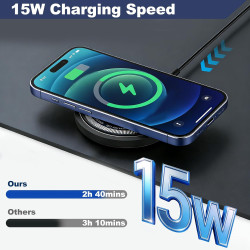 Chargeur Magnétique 15W, Chargeur à Induction sans Fil Rapide pour iPhone 17/16/15/14/13/12 Séries, Wireless Charger pour AirPod