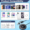 Chargeur Magnétique 15W, Chargeur à Induction sans Fil Rapide pour iPhone 17/16/15/14/13/12 Séries, Wireless Charger pour AirPod