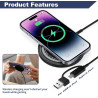 Chargeur Magnétique 15W, Chargeur à Induction sans Fil Rapide pour iPhone 17/16/15/14/13/12 Séries, Wireless Charger pour AirPod