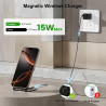 Station de charge magnétique inductive pour iPhone 17 Pro Max 16 Plus 15 14 13 12, 15 W Fast Wireless Charger Stand pour chargeu