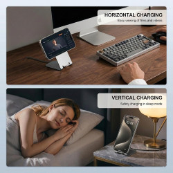 Station de charge magnétique inductive pour iPhone 17 Pro Max 16 Plus 15 14 13 12, 15 W Fast Wireless Charger Stand pour chargeu