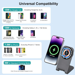Station de charge magnétique inductive pour iPhone 17 Pro Max 16 Plus 15 14 13 12, 15 W Fast Wireless Charger Stand pour chargeu