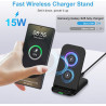 Station de charge inductive pliable pour Samsung Galaxy S26 Ultra/S25 FE/S24/S23/S22/S21/S20, 15 W Chargeur rapide sans fil pour