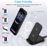 Station de charge inductive pliable pour Samsung Galaxy S26 Ultra/S25 FE/S24/S23/S22/S21/S20, 15 W Chargeur rapide sans fil pour