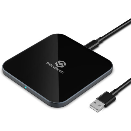 Chargeur portable sans fil 2 en 1 ultra fin 15 W pour iPhone 17/16/15/14/13/12 et Samsung Galaxy S25/S24/S23/S22/S21/S20, compat