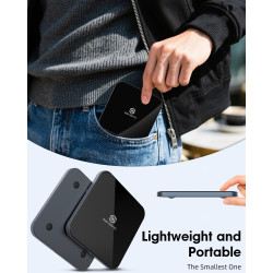 Chargeur portable sans fil 2 en 1 ultra fin 15 W pour iPhone 17/16/15/14/13/12 et Samsung Galaxy S25/S24/S23/S22/S21/S20, compat