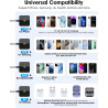 Chargeur portable sans fil 2 en 1 ultra fin 15 W pour iPhone 17/16/15/14/13/12 et Samsung Galaxy S25/S24/S23/S22/S21/S20, compat