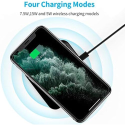 Chargeur portable sans fil 2 en 1 ultra fin 15 W pour iPhone 17/16/15/14/13/12 et Samsung Galaxy S25/S24/S23/S22/S21/S20, compat
