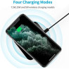 Chargeur portable sans fil 2 en 1 ultra fin 15 W pour iPhone 17/16/15/14/13/12 et Samsung Galaxy S25/S24/S23/S22/S21/S20, compat