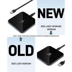 Chargeur portable sans fil 2 en 1 ultra fin 15 W pour iPhone 17/16/15/14/13/12 et Samsung Galaxy S25/S24/S23/S22/S21/S20, compat