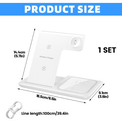 Station de Charge sans Fil 3 en 1 | Support Induction Pliable et Portable pour Phone 16 15 14 13 12, AppIe Watch Ultra 2/10/9-6 