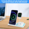 Station de Charge sans Fil 3 en 1 | Support Induction Pliable et Portable pour Phone 16 15 14 13 12, AppIe Watch Ultra 2/10/9-6 