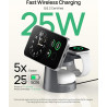 SODI UltraCharge Station de Charge 3 en 1, Chargeur Induction 25 W, Chargeur sans Fil Magnétique avec Veilleuse pour iPhone 17/1