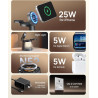 SODI UltraCharge Station de Charge 3 en 1, Chargeur Induction 25 W, Chargeur sans Fil Magnétique avec Veilleuse pour iPhone 17/1