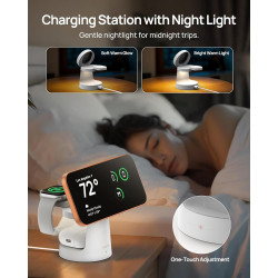 SODI UltraCharge Station de Charge 3 en 1, Chargeur Induction 25 W, Chargeur sans Fil Magnétique avec Veilleuse pour iPhone 17/1