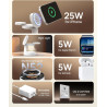 SODI UltraCharge Station de Charge 3 en 1, Chargeur Induction 25 W, Chargeur sans Fil Magnétique avec Veilleuse pour iPhone 17/1