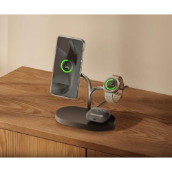 Chargeur Induction Samsung S25, Magnétique 15W, Recharge Simultanée : Smartphone, Watch, Buds (Chargeur 45W Total). Station de C