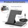 Station de Charge sans Fil 3 en 1 pour iPhone 15/14/13/12 Pro/Pro Max, pour Samsung Galaxy S24/S23/Z Flip/Z Fold, Chargeur à Ind