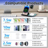 Station de Charge sans Fil 3 en 1 pour iPhone 15/14/13/12 Pro/Pro Max, pour Samsung Galaxy S24/S23/Z Flip/Z Fold, Chargeur à Ind