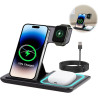 Station de Charge sans Fil 3 en 1 pour iPhone 15/14/13/12 Pro/Pro Max, pour Samsung Galaxy S24/S23/Z Flip/Z Fold, Chargeur à Ind