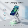 Chargeur 3 en 1 sans fil magnétique pliable 15w, station de recharge rapide pour phone 17/16/15/14/13/12, montre connectée ultra