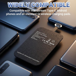 10 W Récepteur de Charge sans Fil,Récepteur Qi Type C pour Charge sans Fil 5V 2000mA,Récepteur de Charge de Type C Fin et Effica