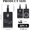 3 Stück Récepteur de Charge sans Fil,Récepteur Qi Type C pour Charge sans Fil 5V 1000mA,Récepteur de Charge de Type C Fin et Eff