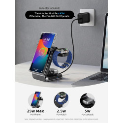 Station de Charge 3-en-1 Magnétique avec Refroidissement Actif, Chargeur sans Fil pour Galaxy S26 Ultra, Watch 8, Pliable Charge