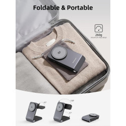 Station de Charge 3-en-1 Magnétique avec Refroidissement Actif, Chargeur sans Fil pour Galaxy S26 Ultra, Watch 8, Pliable Charge