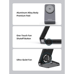 Station de Charge 3-en-1 Magnétique avec Refroidissement Actif, Chargeur sans Fil pour Galaxy S26 Ultra, Watch 8, Pliable Charge