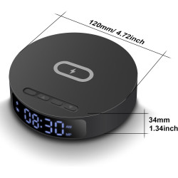 Chargeur Induction, Chargeur sans Fil avec Réveil Numérique,Station de Charge pour iPhone/Samsung Galaxy/Pixel, Réveil de Chevet