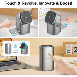 Station de Charge à Induction 3-en-1 QI2, Charge sans Fil, Prend en Charge la Charge Rapide, Support de téléphone Compatible ave