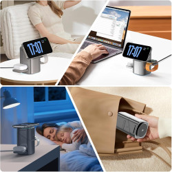 Station de Charge à Induction 3-en-1 QI2, Charge sans Fil, Prend en Charge la Charge Rapide, Support de téléphone Compatible ave