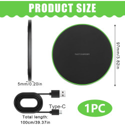 Chargeur sans Fil 35W Rapide Qi, Pad de Recharge Induction Ultra Fin Compatible avec Phone 16/15/14/13/12/11 Pro Max Plus, Pods 
