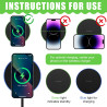 Chargeur sans Fil 35W Rapide Qi, Pad de Recharge Induction Ultra Fin Compatible avec Phone 16/15/14/13/12/11 Pro Max Plus, Pods 